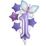 Set von 1. Geburtstag Ballons mit Schmetterling