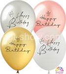 Happy Birthday bedruckte Gummiballons (10 Stück).)