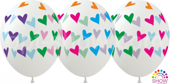 Bunte Herzen Luftballons (10 Stück).)