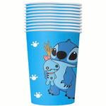 Papierowe kubeczki Lilo & Stitch – 10 szt. | Niebieskie z motywem Stitcha