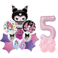 5er Set Kuromi Folien- und Gummiballons bedruckt