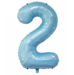 Foil Balloon Number "2" Light blue (100cm.)