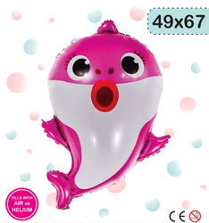 Folienballon Baby Hai Rosa (49cm*67cm)