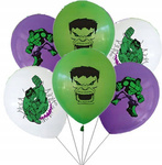 Bedruckte Gummiballons Avengers, Hulk (6 Stück).)