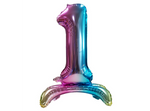 Foil Balloon Standing Number "1" Rainbow (80cm.)