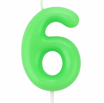 Kerze Nummer "6" - Grün