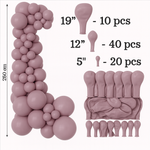 Set Deko-Ballons - Farbe Mauve(042), 70 Stück. (19", 12", 5")