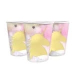 Goldene Einhorn Pappbecher (10 Stück).)