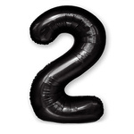 Folienballon Nummer "2" Schwarz (100cm).)