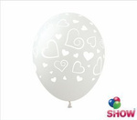 Balloons 12" with print "Hearts" (10 pcs.)