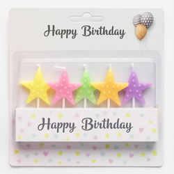 Sterne für eine Geburtstagstorte - "Happy Birthday"-Kerzen