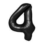 Folienballon Nummer "4" Schwarz (100cm).)