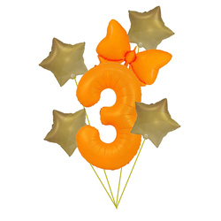 Ballon-Set "Neon" 2 - Orange mit Sternen