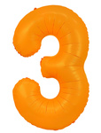 Folienballon Nummer "3" Orange Neon (100cm.)