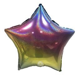 Regenbogen-Glitzer-Folie Stern18" (45cm.)
