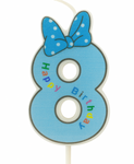 Kinderkerze Nummer "8" blau