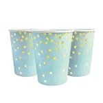 Pappbecher Blau Gold Dots (10 Stück).)