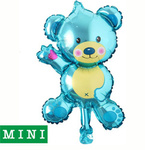 Mini-Teddybär-Folienballon Blau