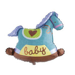 Foil Balloon Horse Blue (71cm*73cm)
