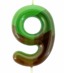 Green-Brown Minecraft Pixel Candle "9"