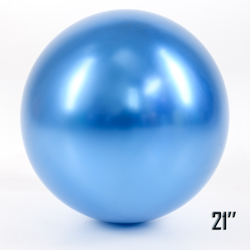 Riesenballon 21" CHROME, blau (1 Stück).)