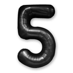 Folienballon Nummer "5" Schwarz (100cm).)