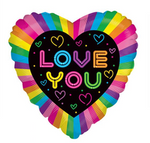 Folienballon Herz Love You 18" (45cm).)