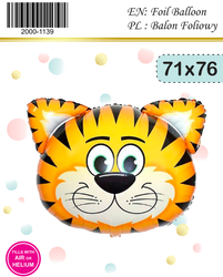 Folienballon Tiger (71cm*76cm)