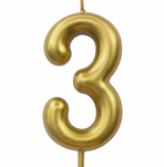Geburtstagskerze Nummer "3" - champagnerfarben