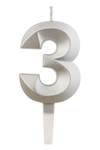 Golden Number "3" Candle