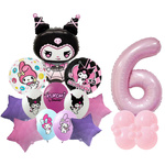 6er Set Kuromi Folien- und Gummiballons bedruckt