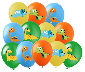 Bedruckte Gummiballons Dinosaurier (12 Stück).)