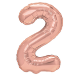 Balon Foliowy Cyferka "2" Różowe Złoto (100cm.)