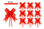 Dekorative rote Schleife mit Herzmotiv - 21 cm (10er Set).)