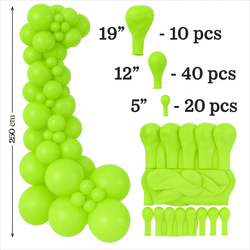 Set Deko-Ballons Farbe Hellgrün 70 Stück