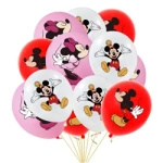 Minnie Mickey bedruckte Gummiballons (12 Stück).)