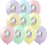 Balloons 12" with print "Unicorn" (10 pcs.)