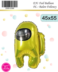 Folienballon 55cm. Unter US, Human Yellow