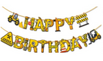 Papiergirlande Happy Birthday Transport, Konstruktion (1 Stück)