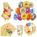 Winnie the Pooh Birthday Set - Luftballons, Geschirr und Dekorationen (53 Artikel)