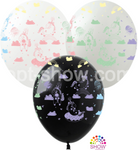 Balloons 12" with print "Unicorns" (10 pcs.)