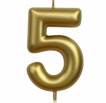 Geburtstagskerze Nummer "5" - champagnerfarben