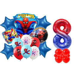 Satz von 8 Spiderman Folien- und Gummiballons mit Aufdruck