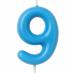 Kerze Nummer "9" - Blau