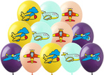 Latex balloons with Printing Airplanes (12 pcs.)
