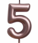 Geburtstagskerze Nummer "5" - Roségold