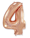 Balloon Foil Number "4" RoseGold (100cm.) Flexmetal