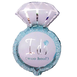 Folienballon Ring "I Do" Blau