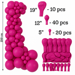 Set Deko-Ballons Farbe Himbeere 70 Stück