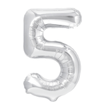 Folienballon Nummer "5" Silber (100cm).)